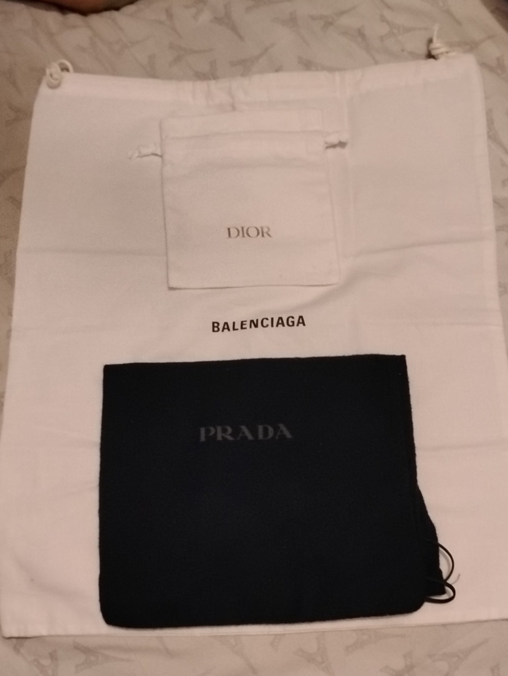 Dior Balenciaga Prada Dust Bag 3-Piece Lot Luxury Cover Bags No Odors - Picture 1 of 4